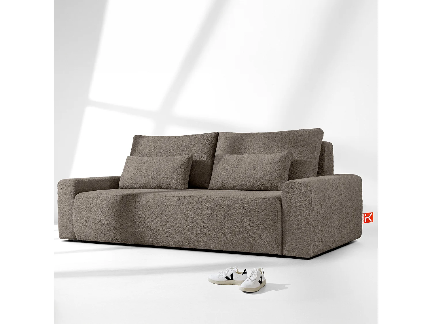 Sofa mit Schlaffunktion - MOLLIS - 3-Sitzer - Braun