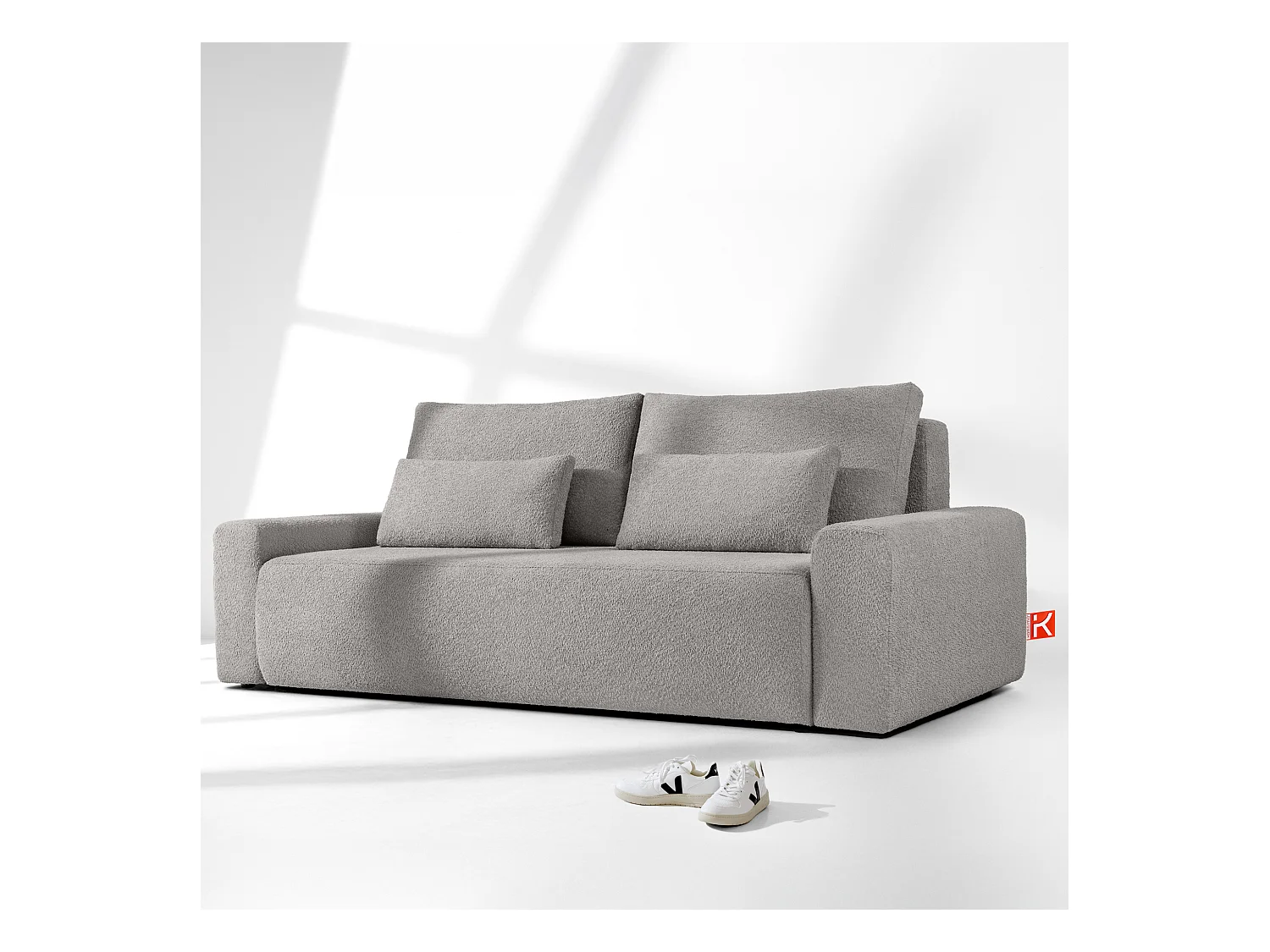 Sofa mit Schlaffunktion - MOLLIS - 3-Sitzer - Silbergrau