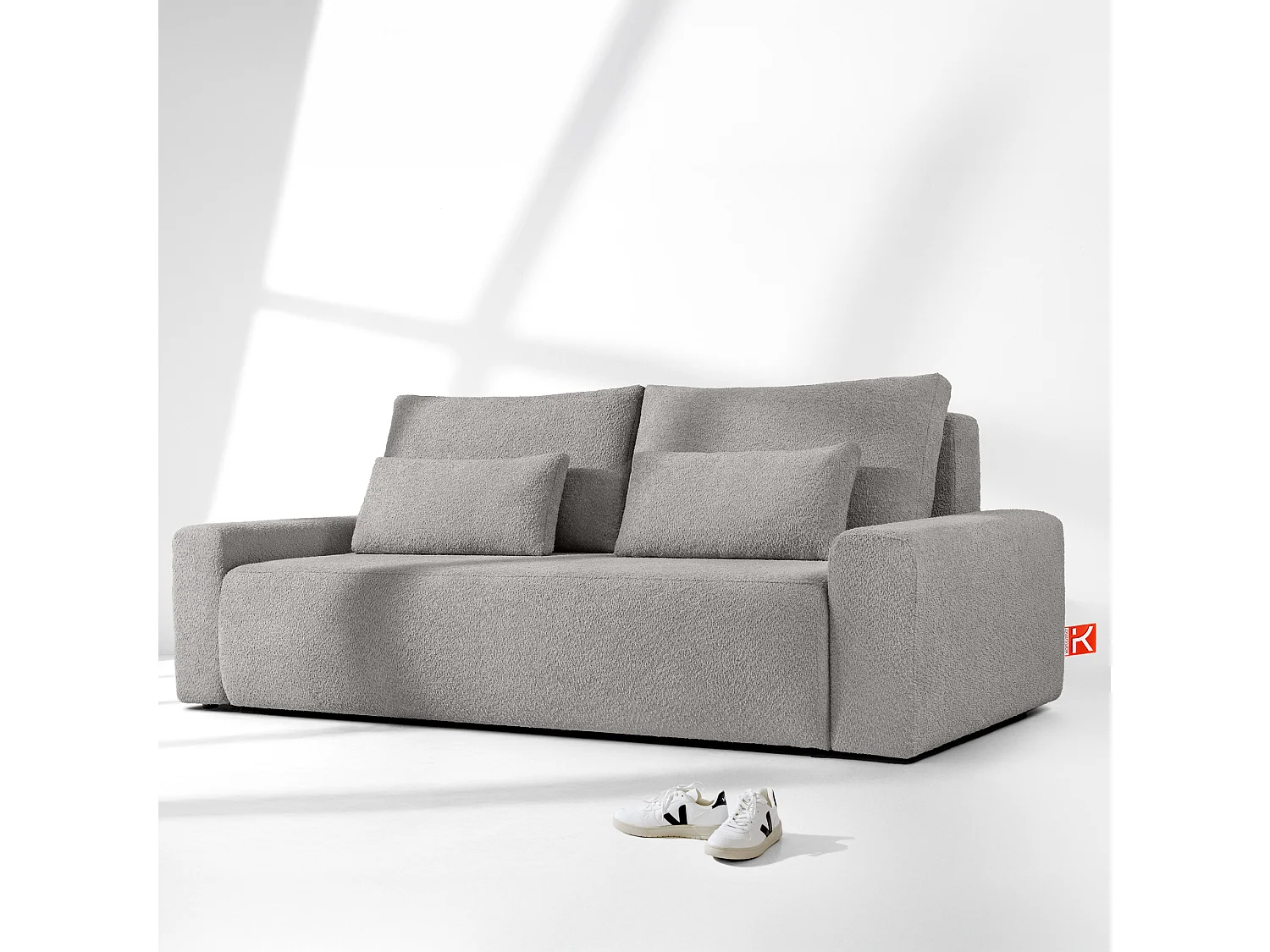 Sofa mit Schlaffunktion - MOLLIS - 3-Sitzer - Silbergrau