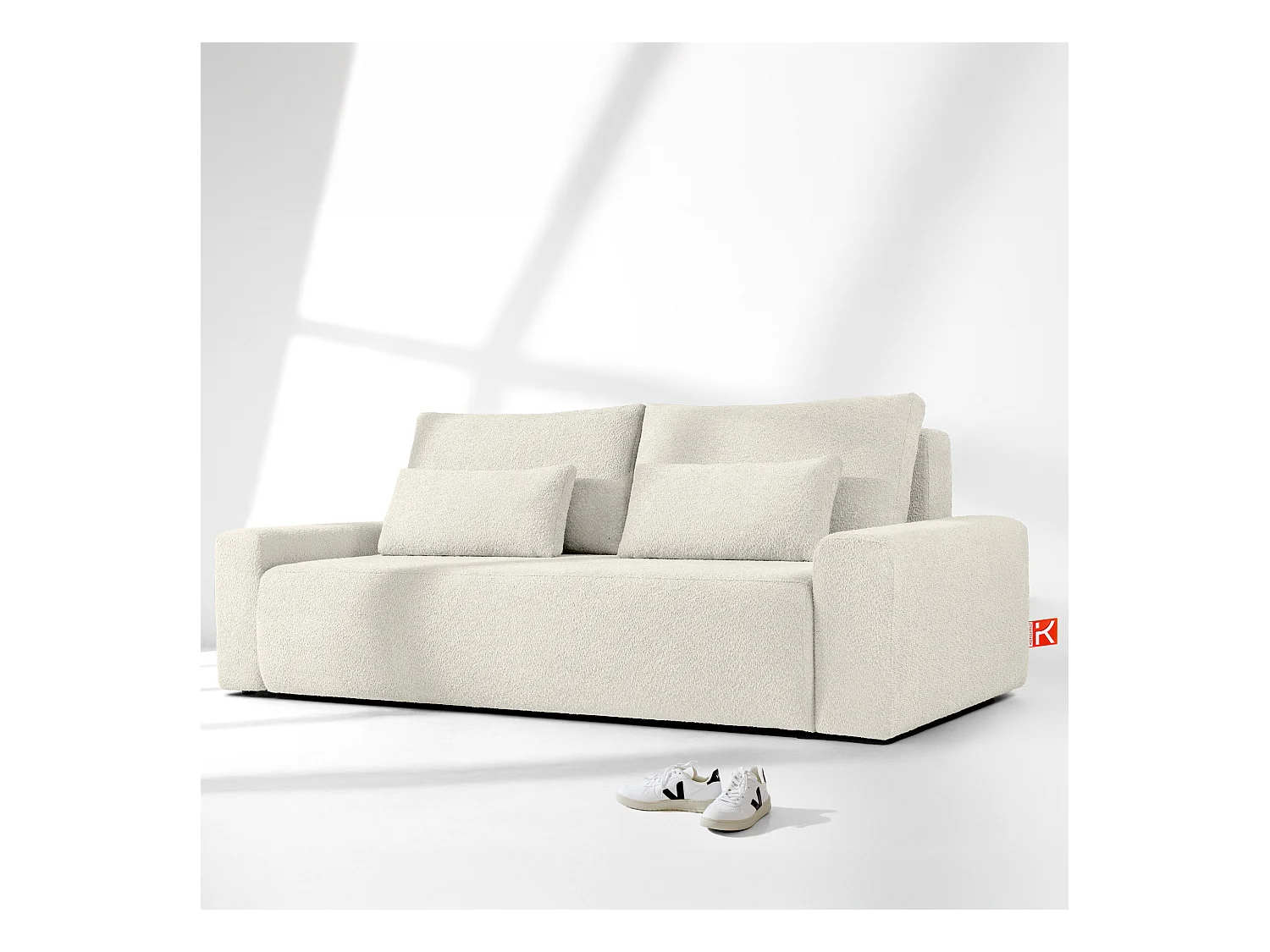 Sofa mit Schlaffunktion - MOLLIS - 3-Sitzer - Weiß
