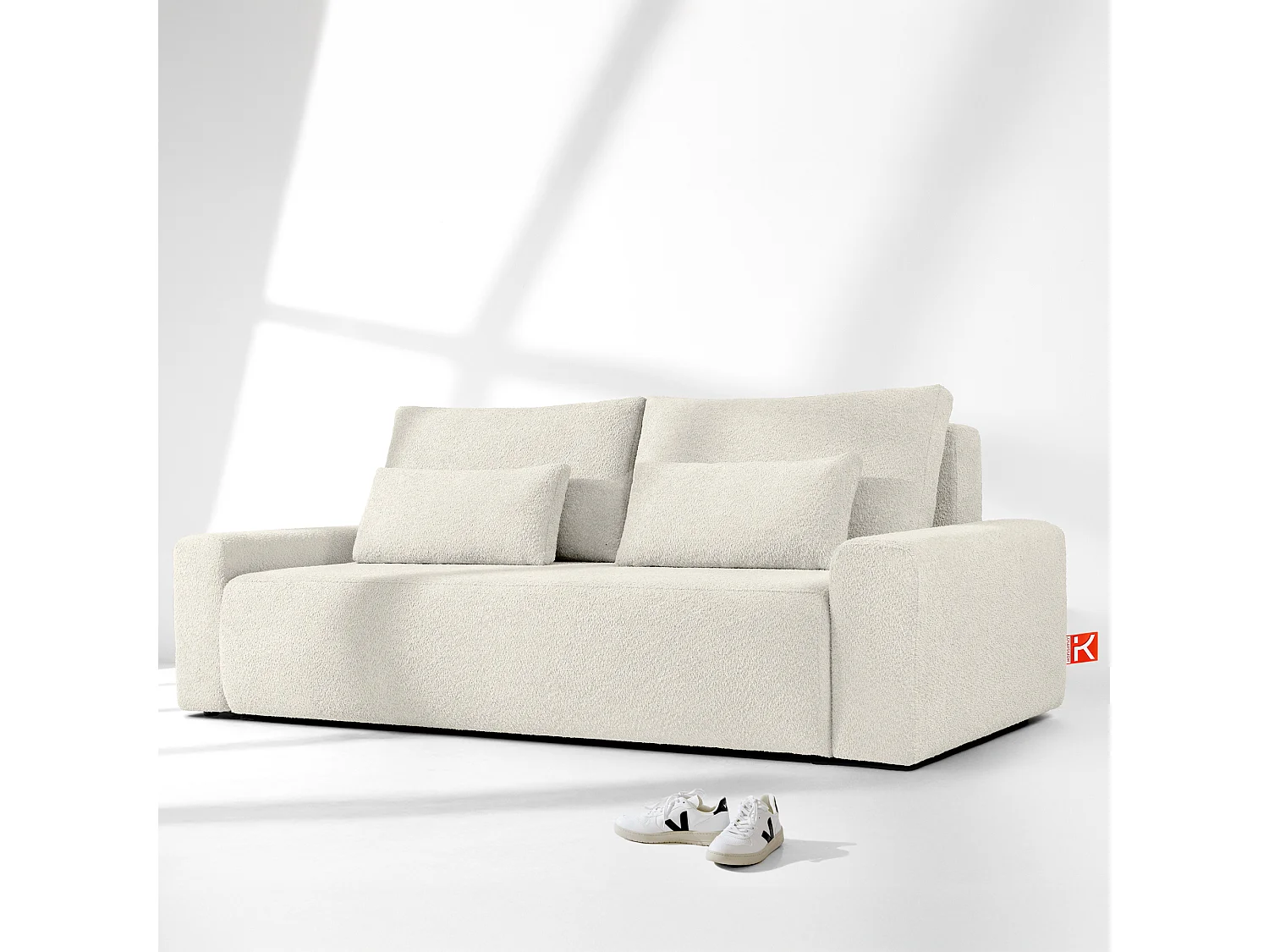 Sofa mit Schlaffunktion - MOLLIS - 3-Sitzer - Weiß