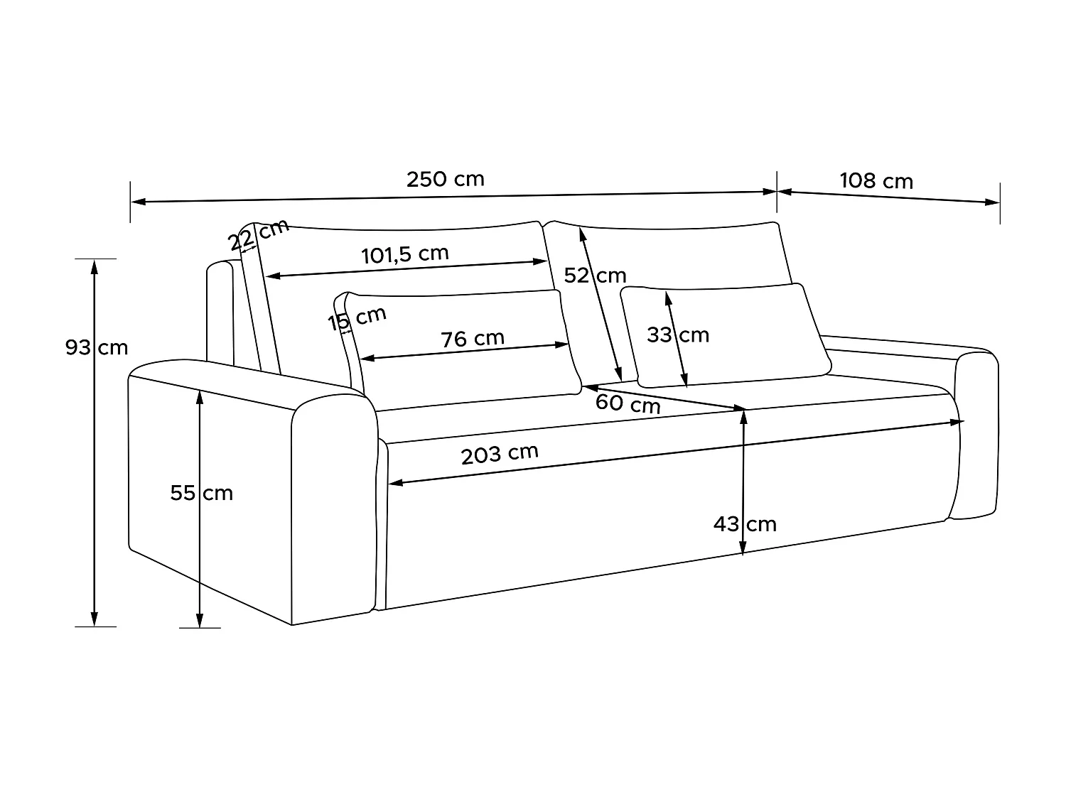 Sofa mit Schlaffunktion - MOLLIS - 3-Sitzer - Weiß