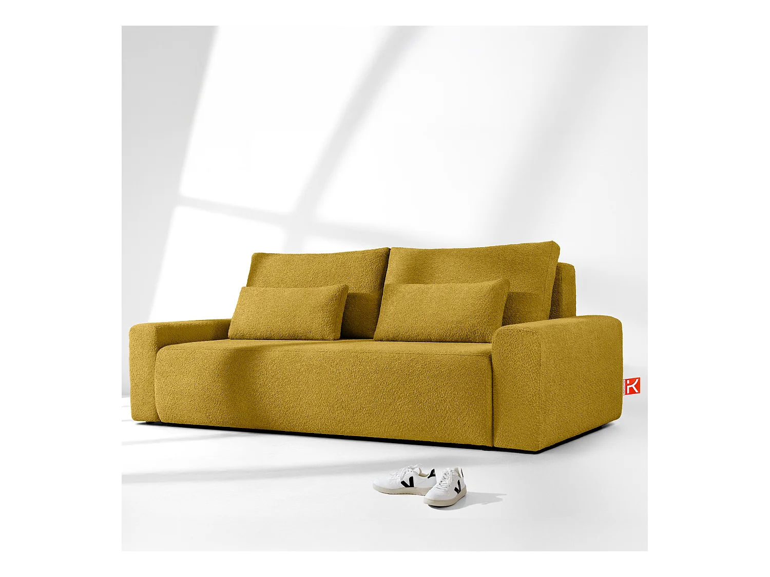 Sofa mit Schlaffunktion - MOLLIS - 3-Sitzer - Gelb
