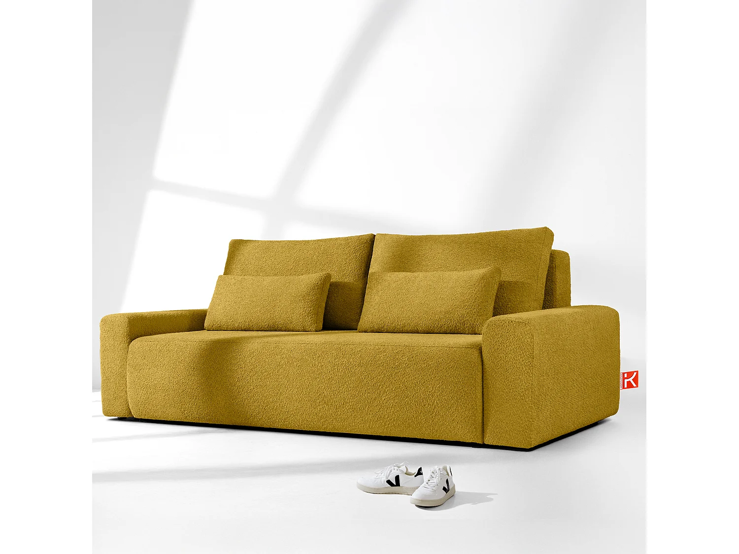 Sofa mit Schlaffunktion - MOLLIS - 3-Sitzer - Gelb