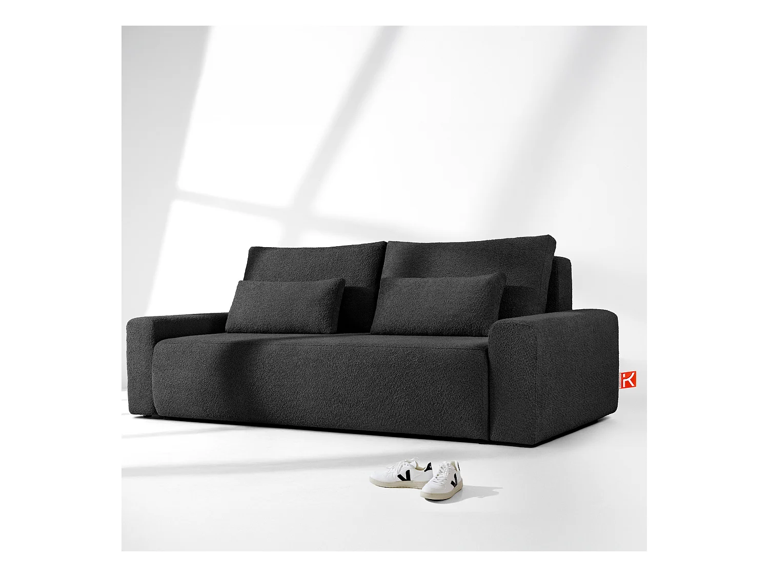 Sofa mit Schlaffunktion - MOLLIS - 3-Sitzer - Anthrazit