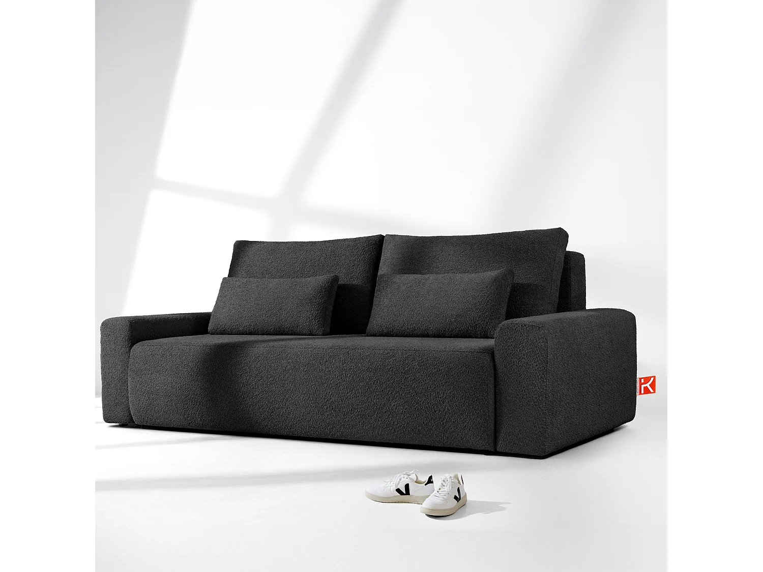 Sofa mit Schlaffunktion - MOLLIS - 3-Sitzer - Anthrazit