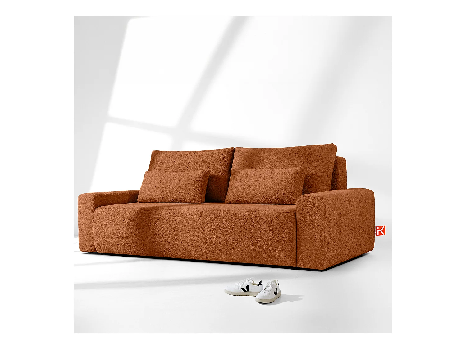 Sofa mit Schlaffunktion - MOLLIS - 3-Sitzer - Rot
