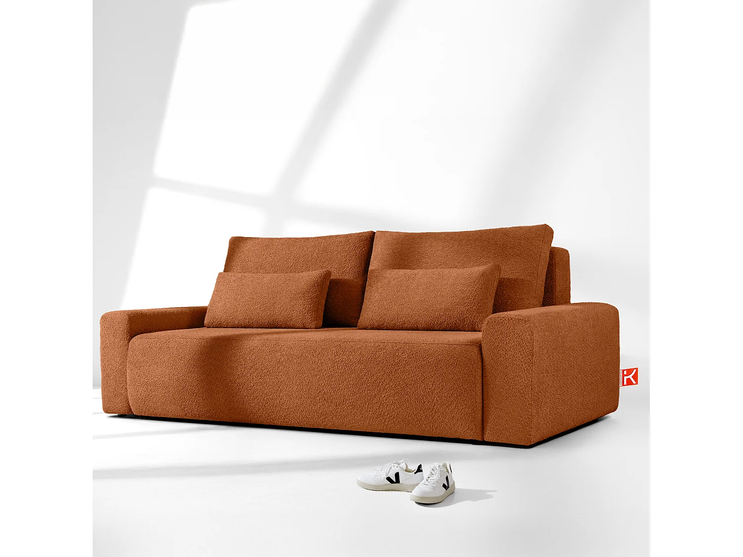 Sofa mit Schlaffunktion - MOLLIS - 3-Sitzer - Rot