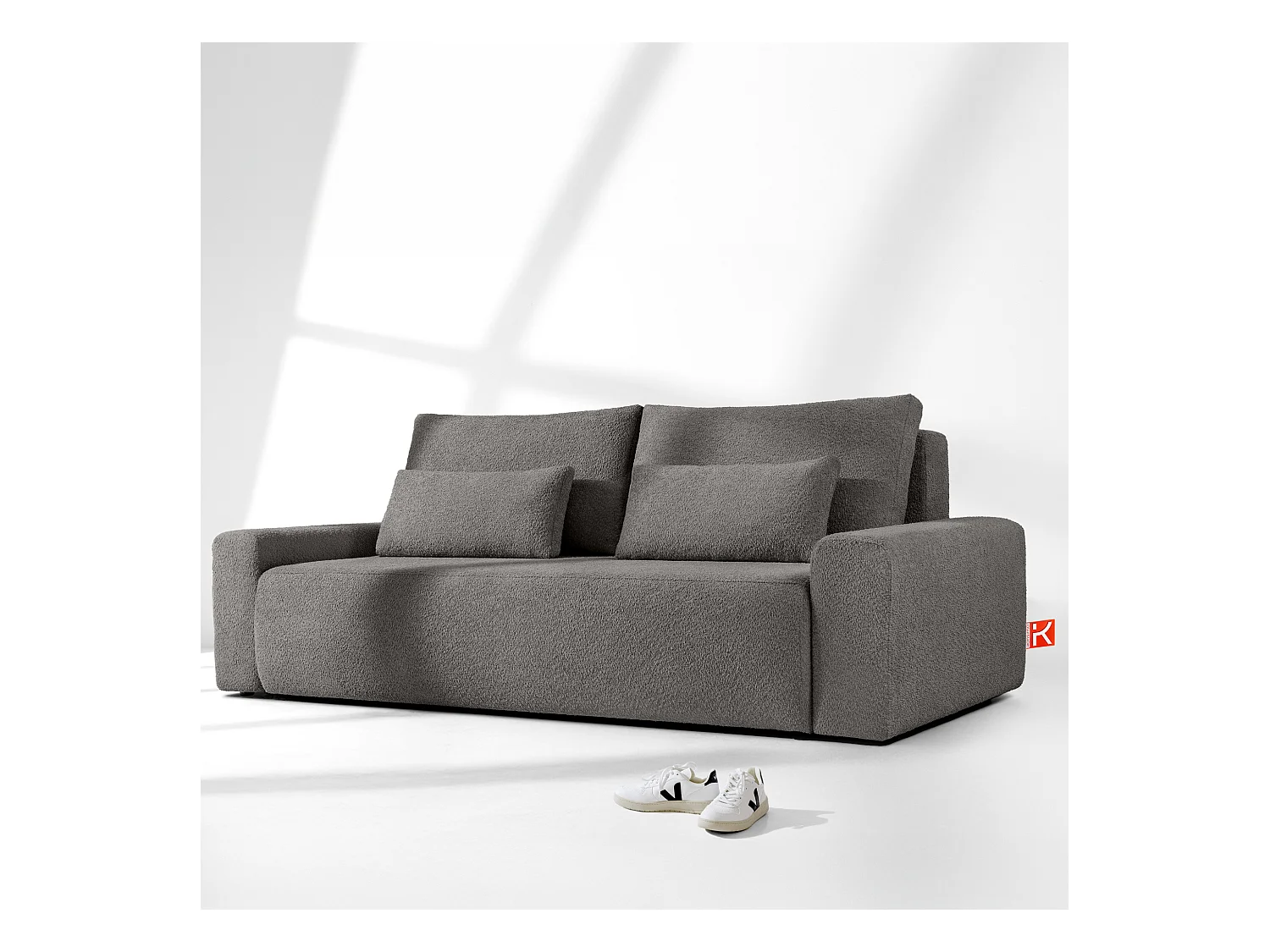 Sofa mit Schlaffunktion - MOLLIS - 3-Sitzer - Dunkelgrau