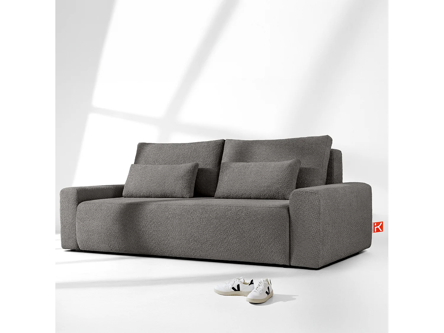 Sofa mit Schlaffunktion - MOLLIS - 3-Sitzer - Dunkelgrau
