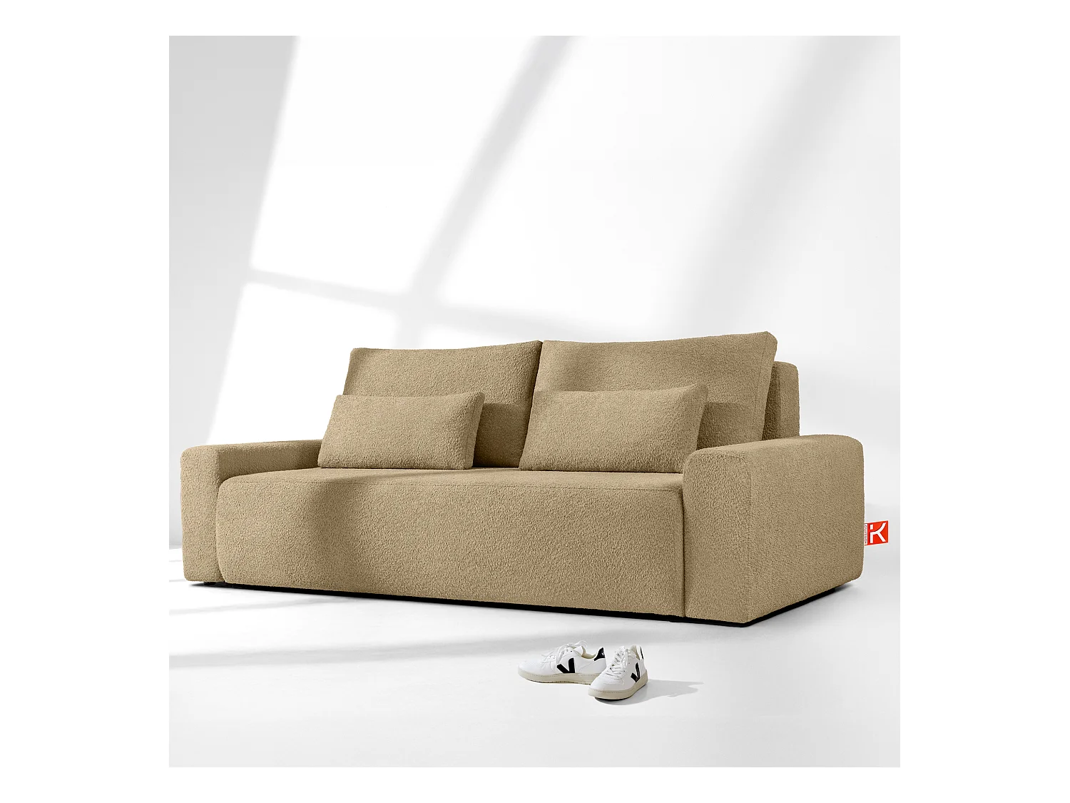 Sofa mit Schlaffunktion - MOLLIS - 3-Sitzer - Beige