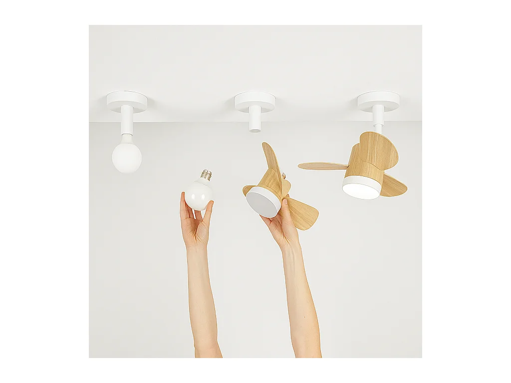 Perenz -  Perenz Deckenventilator Weiß Ø36 cm – LED 15W, E27, 3 Geschw., leise, mit Fernbedienung, ABS-Flügel