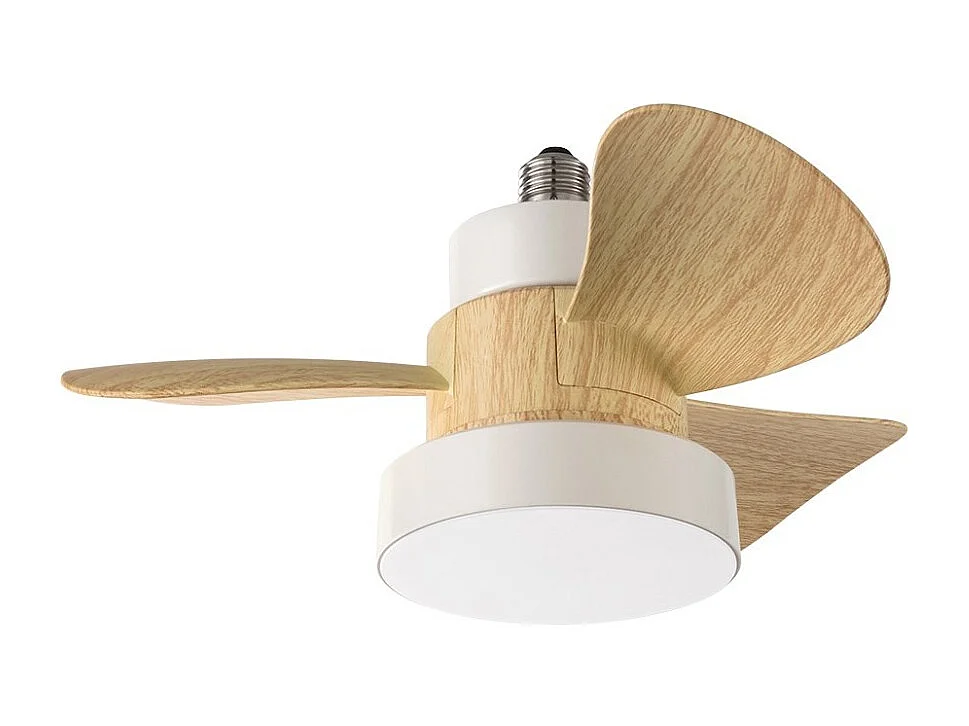 Ventilateur plafond Perenz blanc – LED 15W, pales ABS, 3 vitesses, silencieux, télécommande, E27, Ø36cm, style moderne