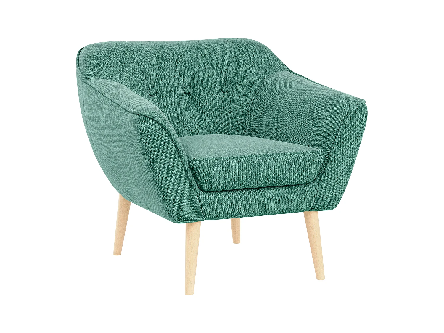 Sessel PIRS - 1-Sitzer, Skandinavisches Design, hoche Holzbeine - Grün Stukture