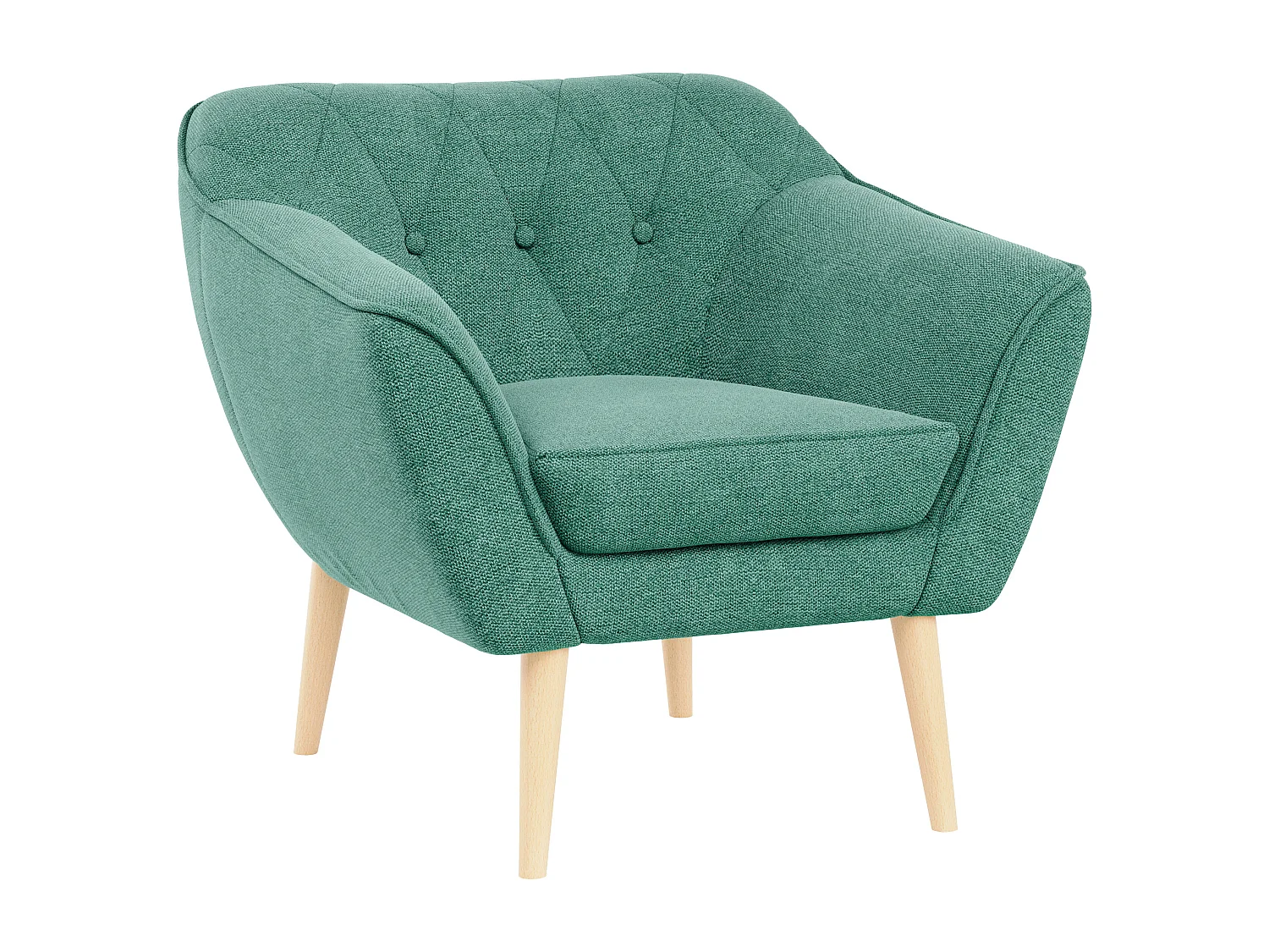 Sessel PIRS - 1-Sitzer, Skandinavisches Design, hoche Holzbeine - Grün Stukture