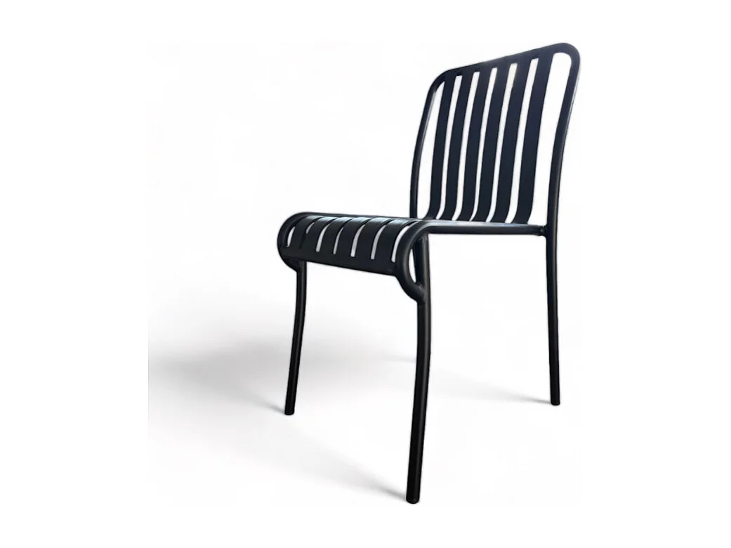 Chaise noire de Jardin en Aluminium LOU