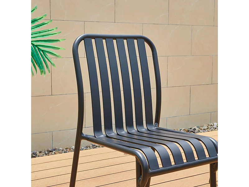 Chaise noire de Jardin en Aluminium LOU