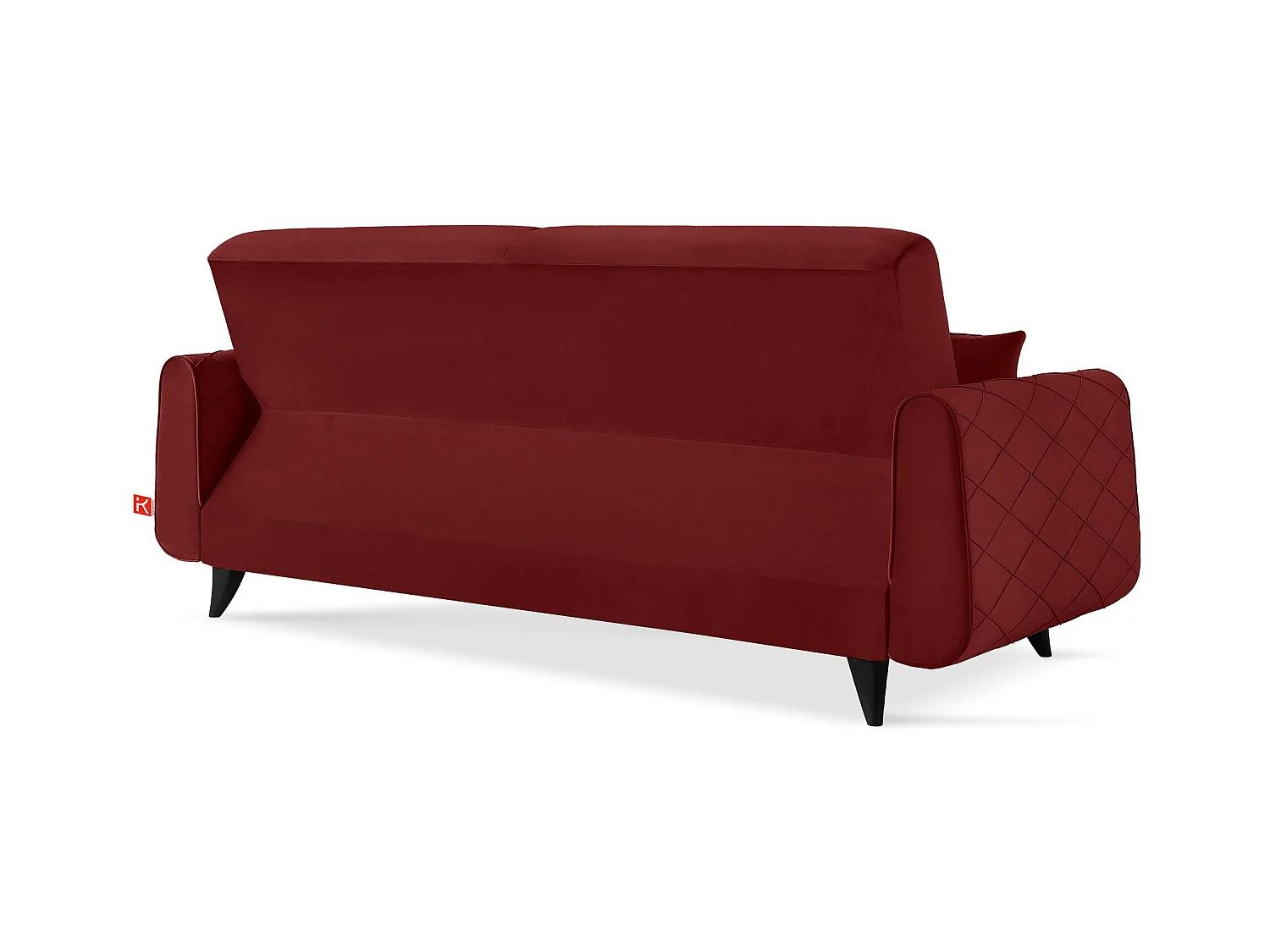 Schlafsofa GUSTAVO III Schlafsofa - 3-Sitzer - Velours-Stoff - Bordeaux