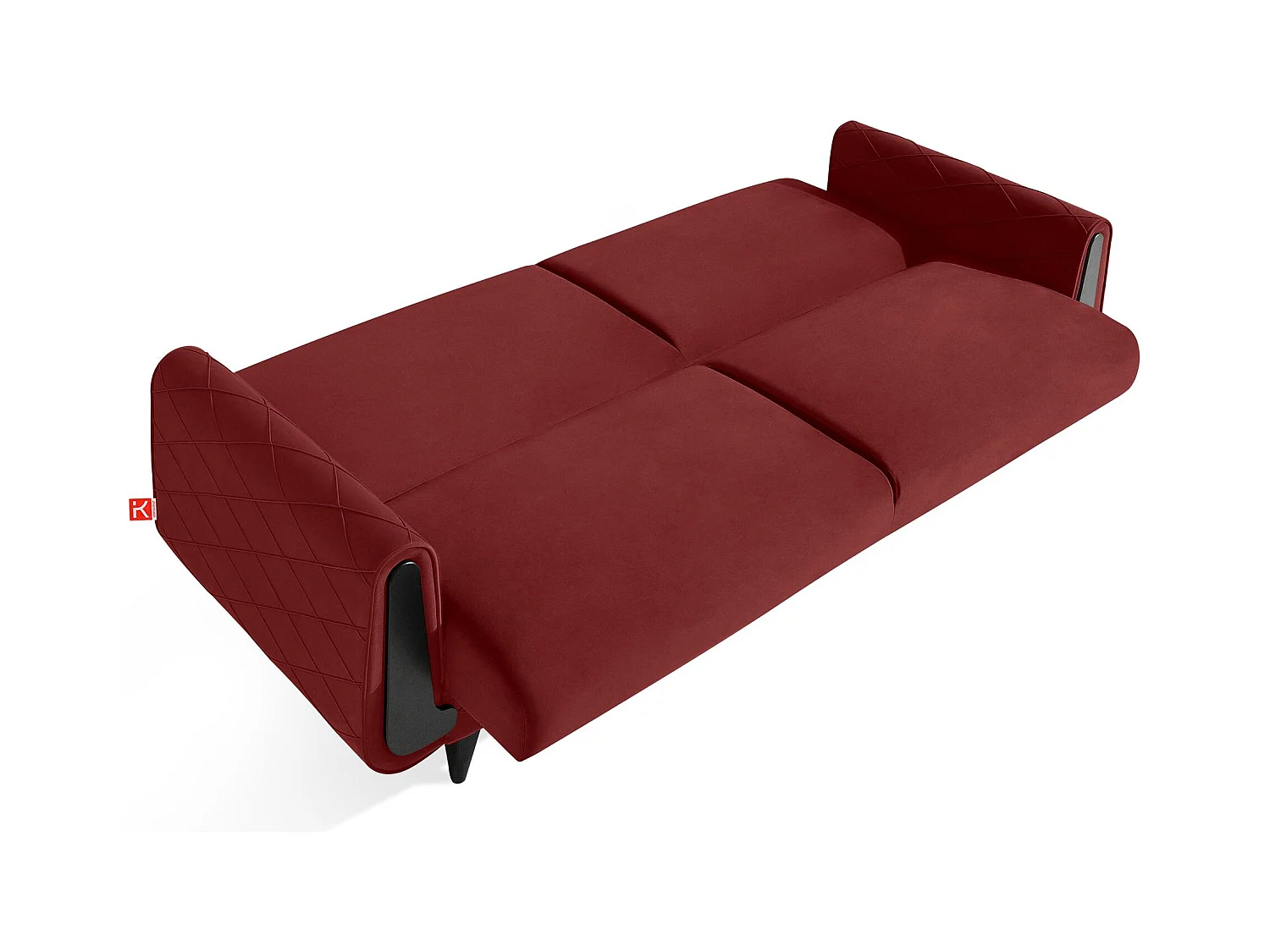 Schlafsofa GUSTAVO III Schlafsofa - 3-Sitzer - Velours-Stoff - Bordeaux