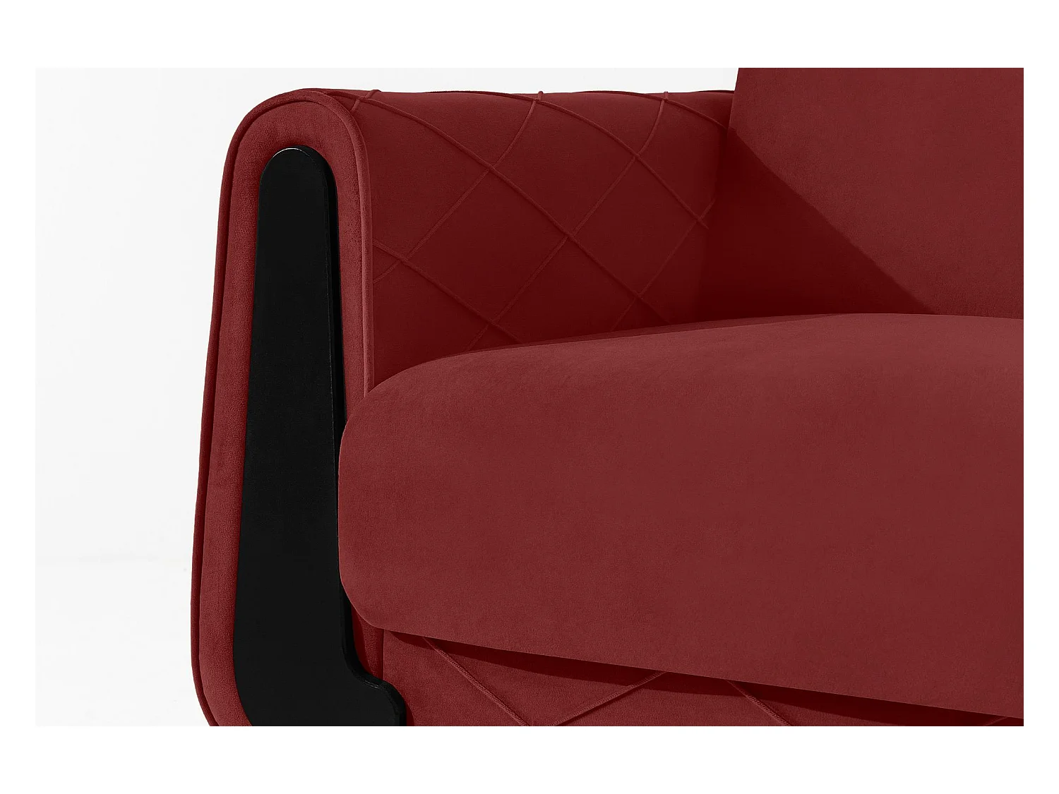 Schlafsofa GUSTAVO III Schlafsofa - 3-Sitzer - Velours-Stoff - Bordeaux
