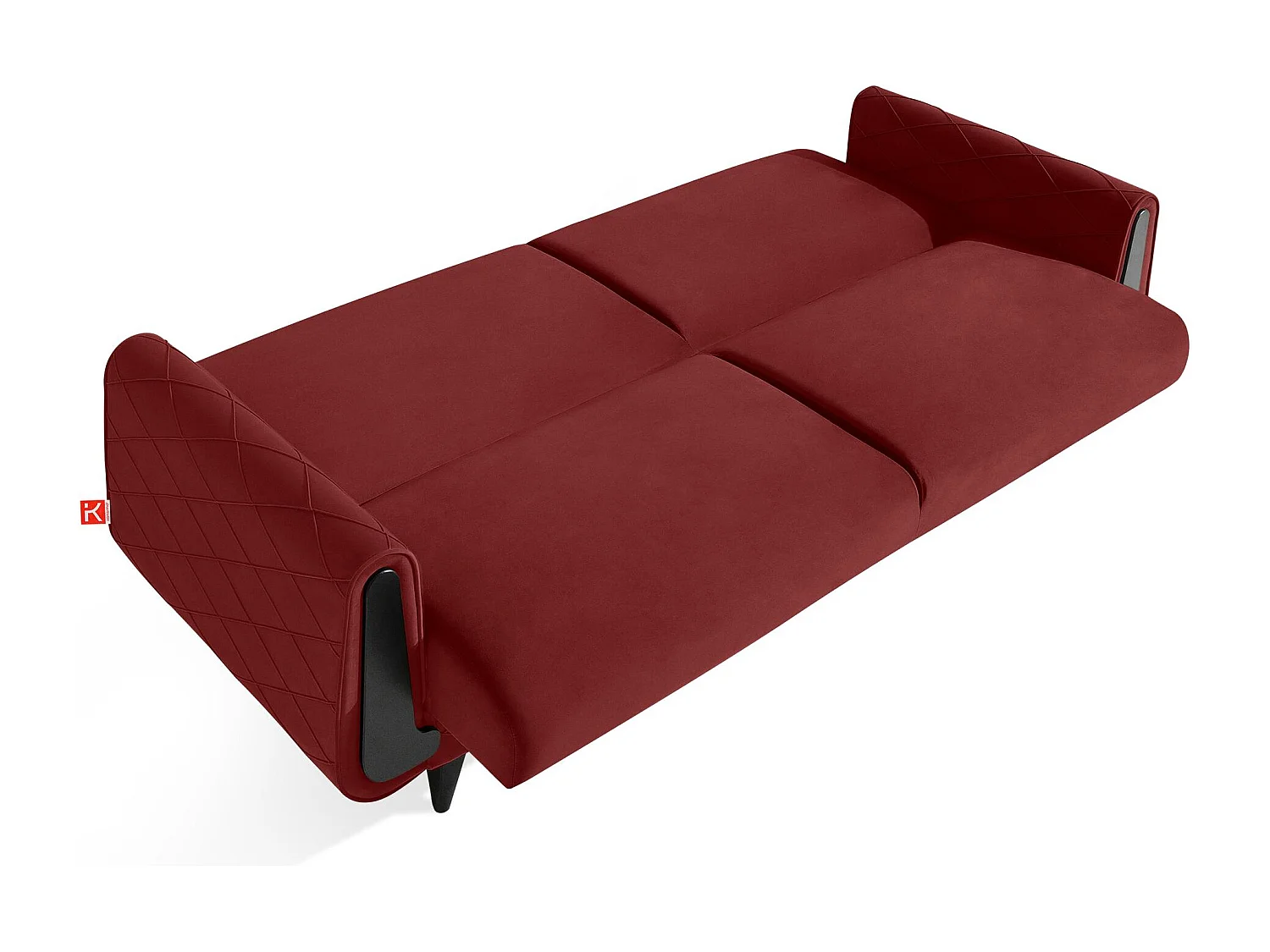 Schlafsofa GUSTAVO III Schlafsofa - 3-Sitzer - Velours-Stoff - Bordeaux