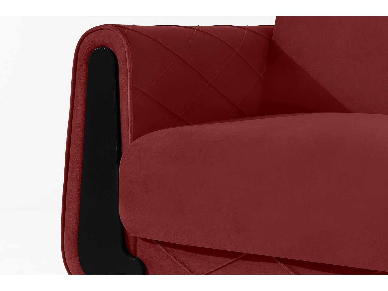 Schlafsofa GUSTAVO III Schlafsofa - 3-Sitzer - Velours-Stoff - Bordeaux