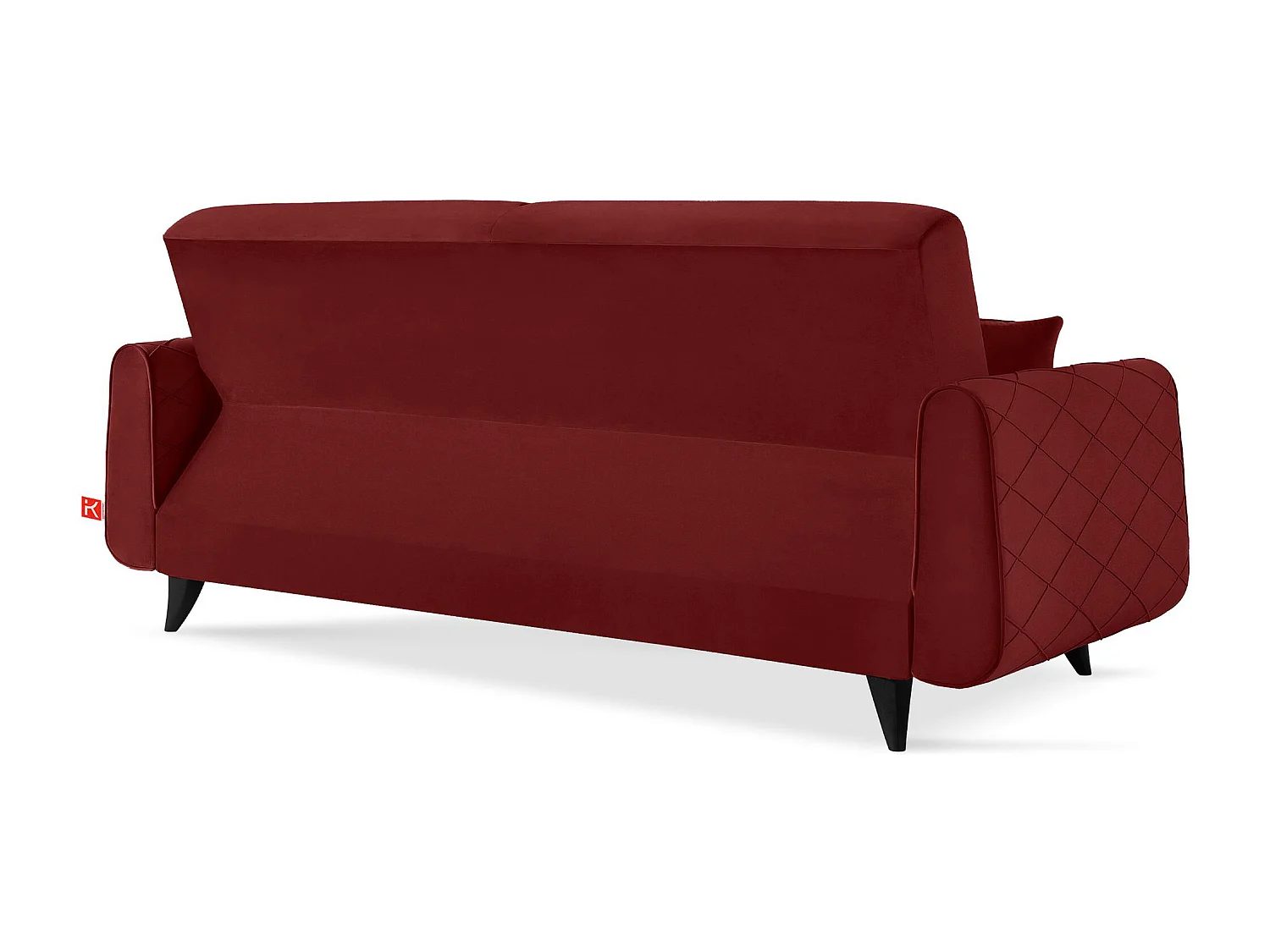 Schlafsofa GUSTAVO III Schlafsofa - 3-Sitzer - Velours-Stoff - Bordeaux