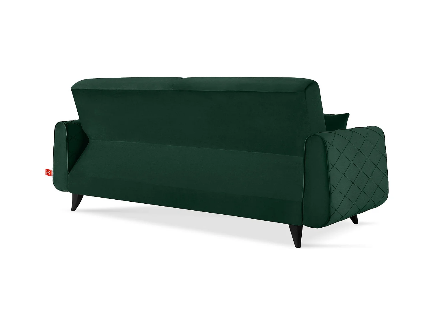 Schlafsofa GUSTAVO III Schlafsofa - 3-Sitzer - Velours-Stoff - Dunkelgrün
