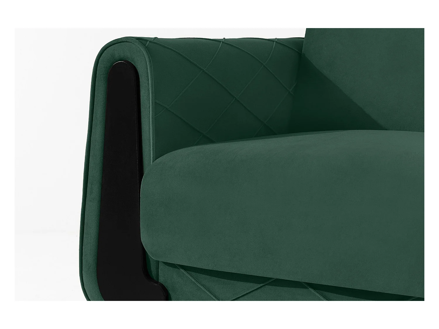 Schlafsofa GUSTAVO III Schlafsofa - 3-Sitzer - Velours-Stoff - Dunkelgrün