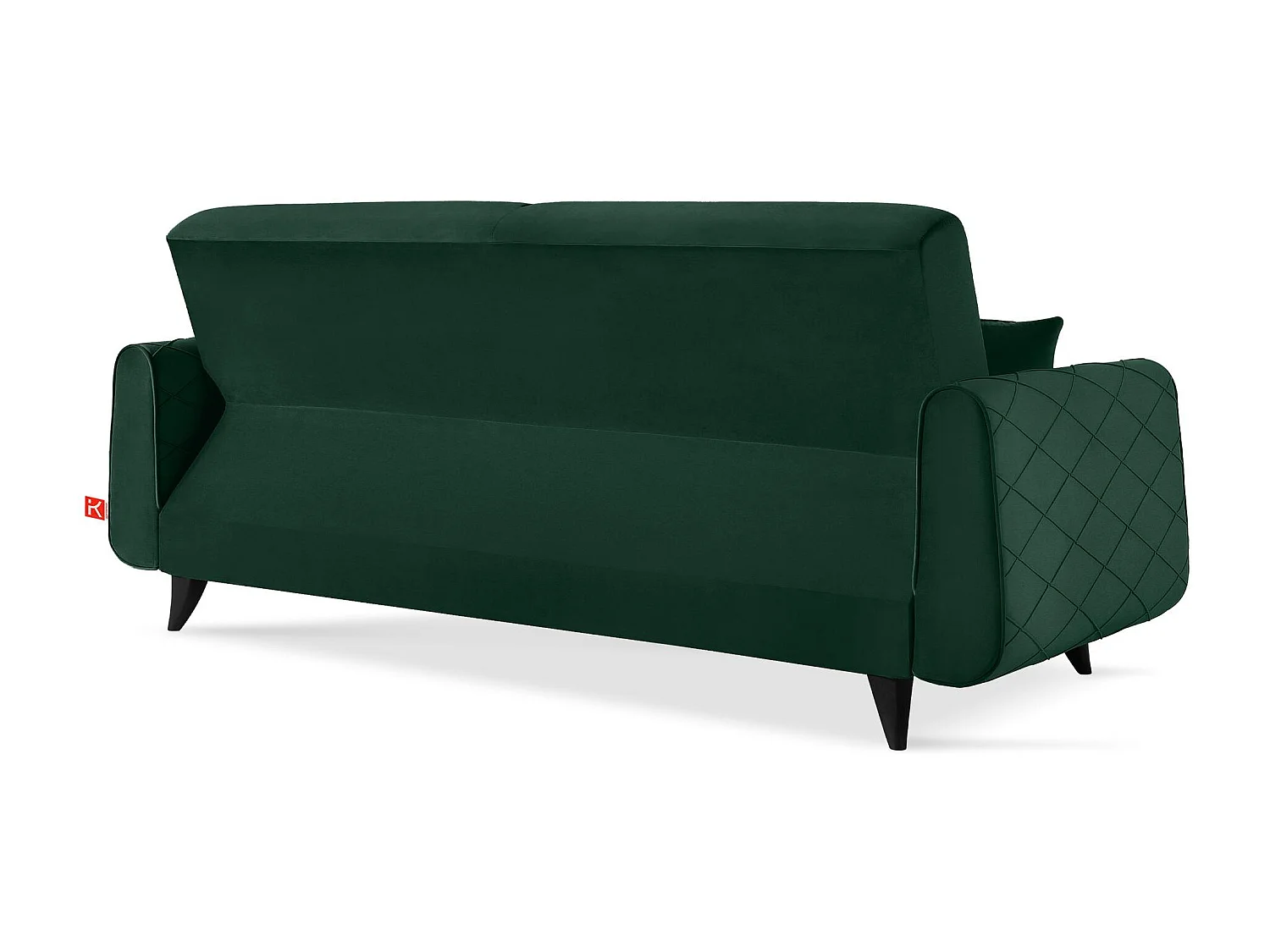 Schlafsofa GUSTAVO III Schlafsofa - 3-Sitzer - Velours-Stoff - Dunkelgrün