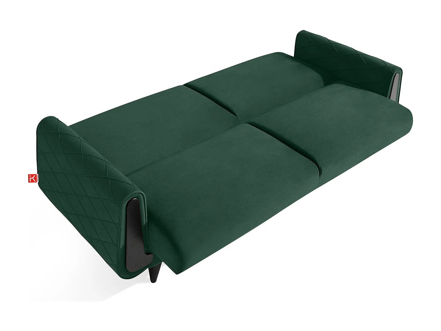 Schlafsofa GUSTAVO III Schlafsofa - 3-Sitzer - Velours-Stoff - Dunkelgrün