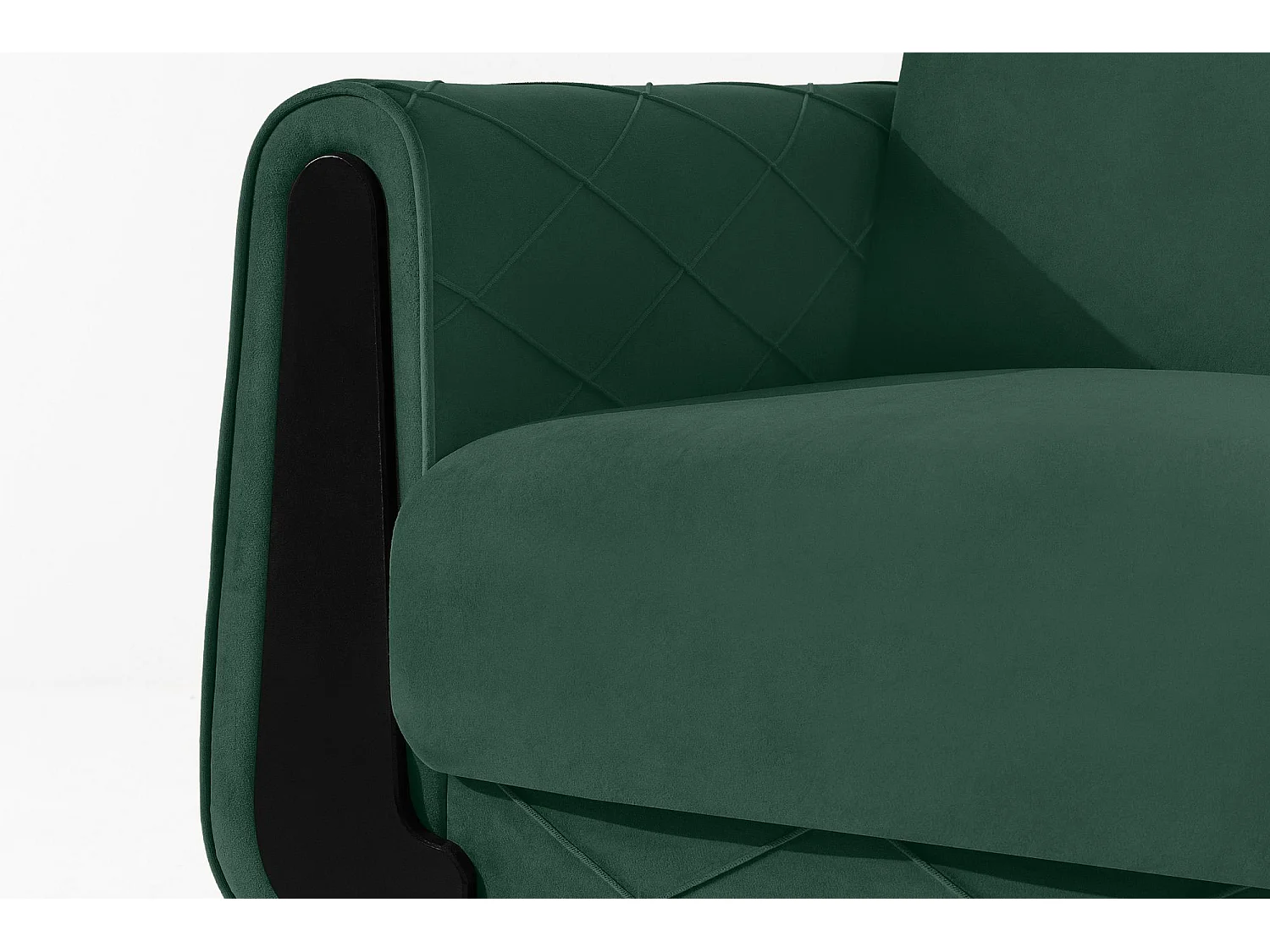 Schlafsofa GUSTAVO III Schlafsofa - 3-Sitzer - Velours-Stoff - Dunkelgrün