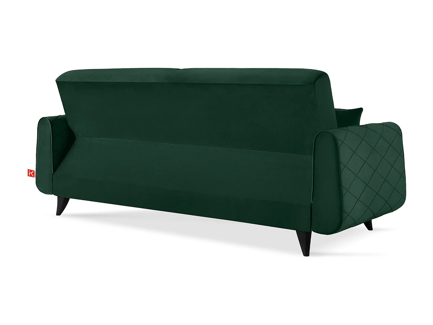 Schlafsofa GUSTAVO III Schlafsofa - 3-Sitzer - Velours-Stoff - Dunkelgrün