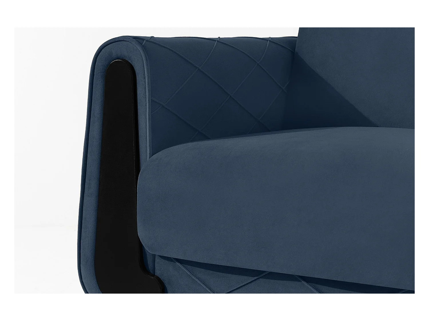Schlafsofa GUSTAVO III Schlafsofa - 3-Sitzer - Velours-Stoff - Dunkelblau