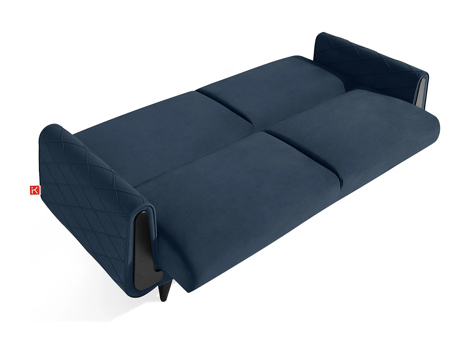 Schlafsofa GUSTAVO III Schlafsofa - 3-Sitzer - Velours-Stoff - Dunkelblau