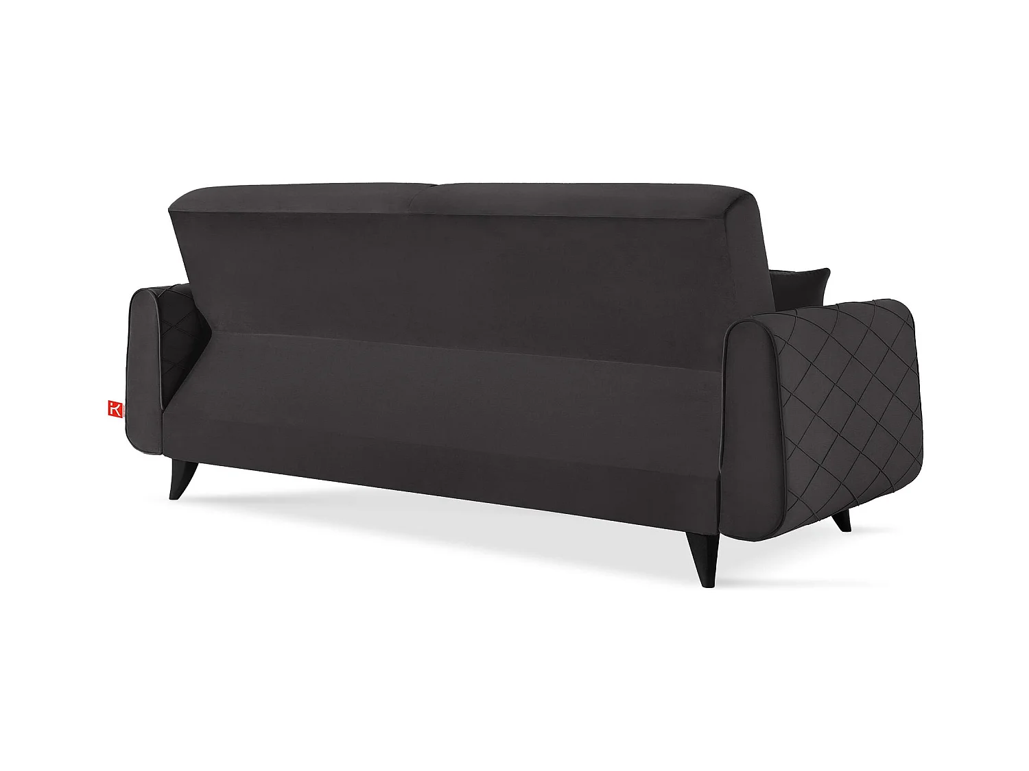 Schlafsofa GUSTAVO III Schlafsofa - 3-Sitzer - Velours-Stoff - Graphit