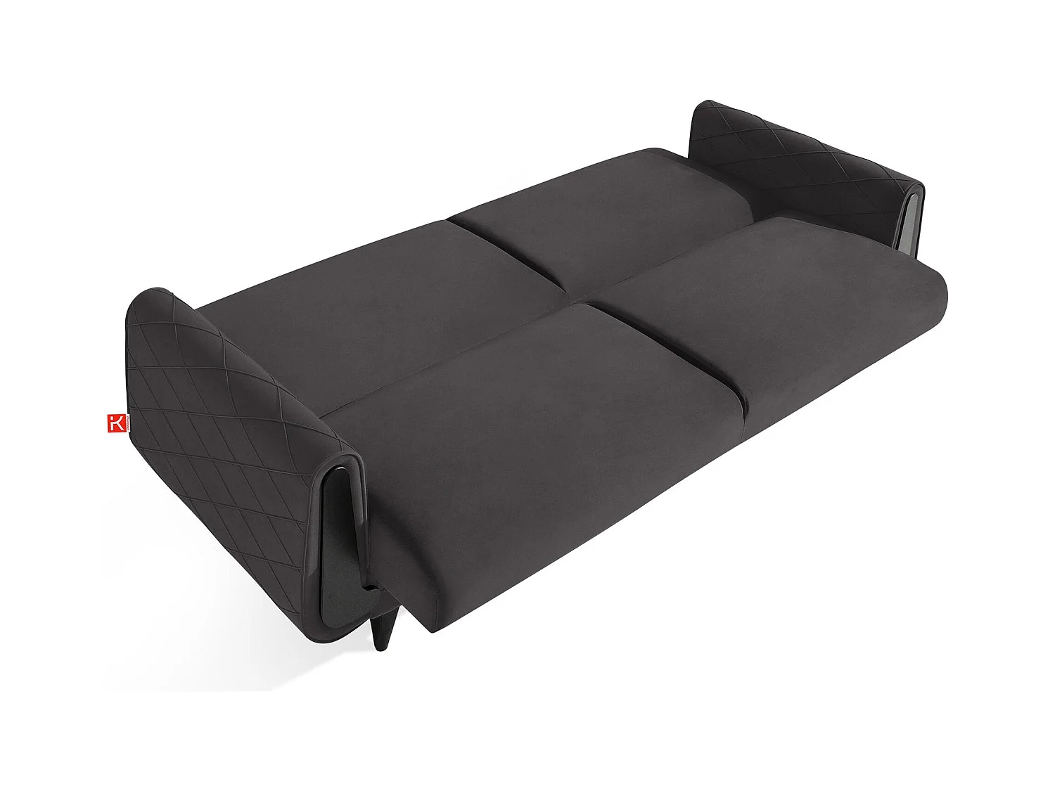 Schlafsofa GUSTAVO III Schlafsofa - 3-Sitzer - Velours-Stoff - Graphit
