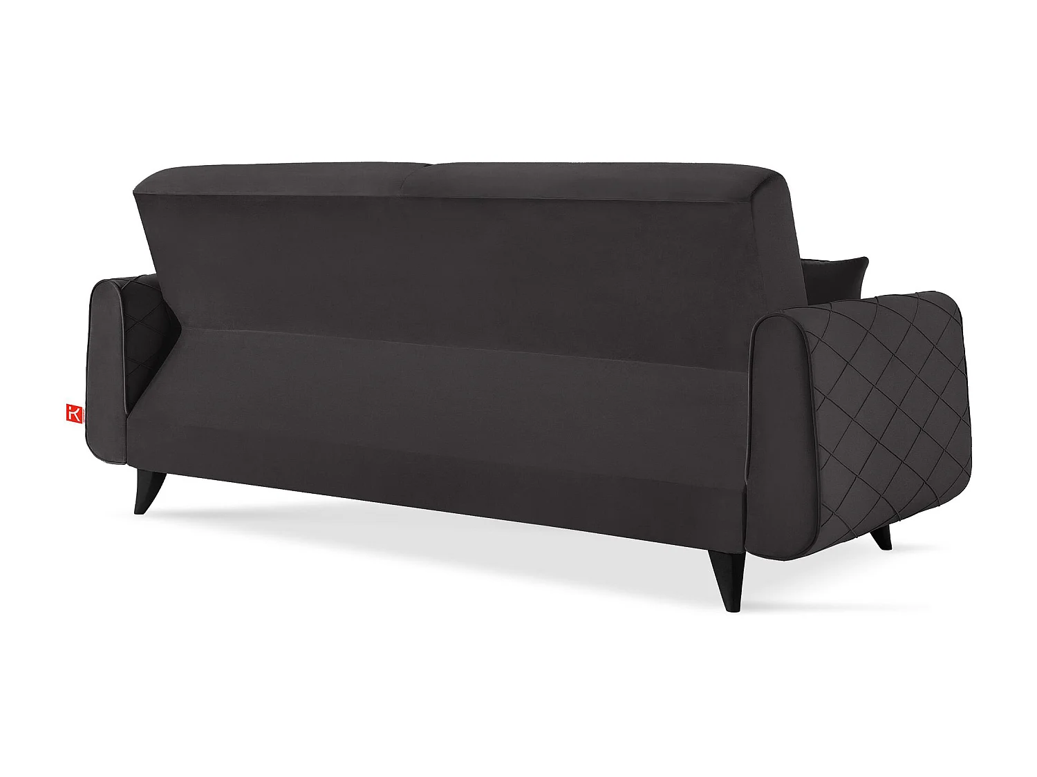 Schlafsofa GUSTAVO III Schlafsofa - 3-Sitzer - Velours-Stoff - Graphit