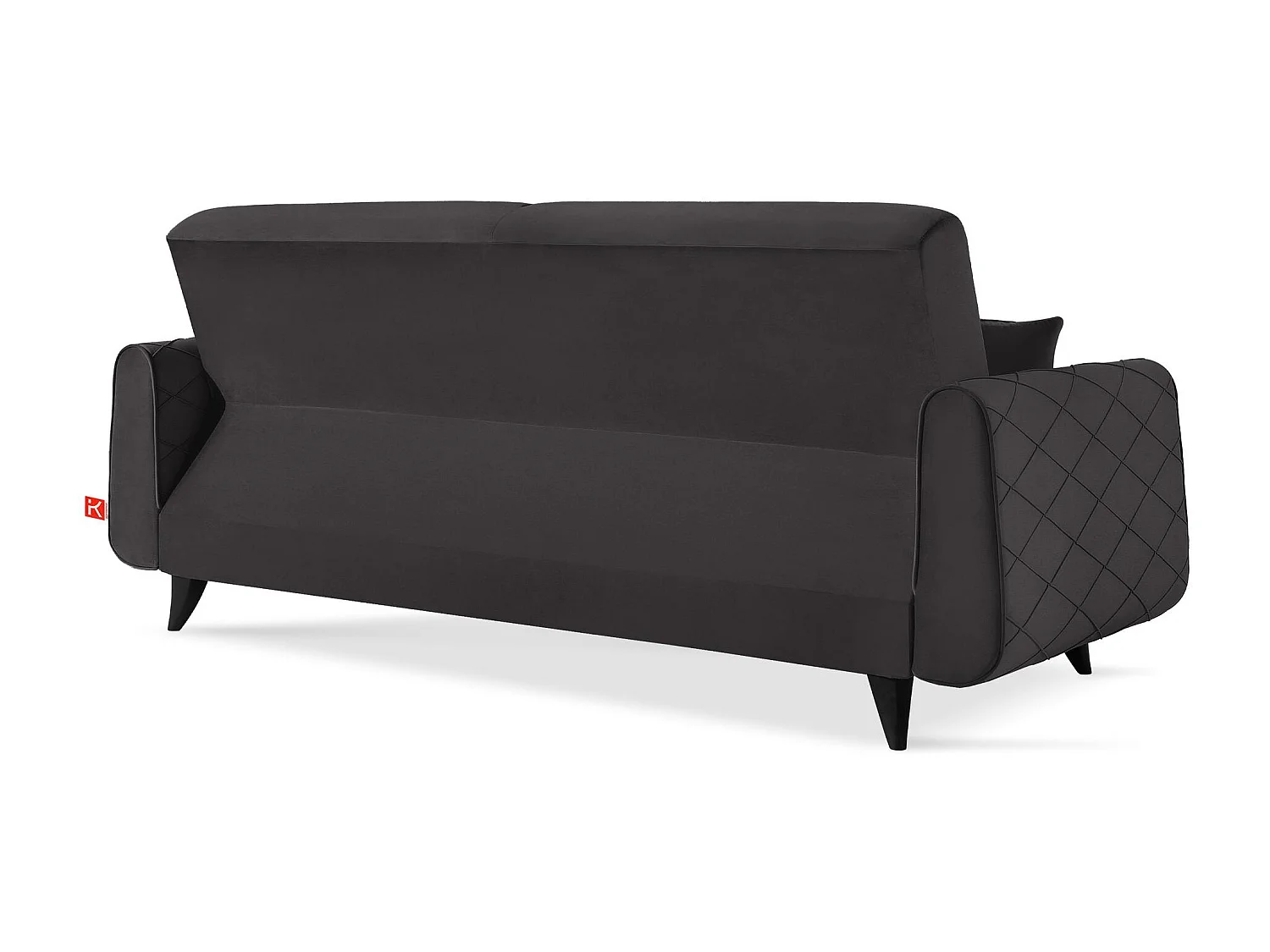 Canapé convertible GUSTAVO III - 3 places - Tissu velours - Graphite