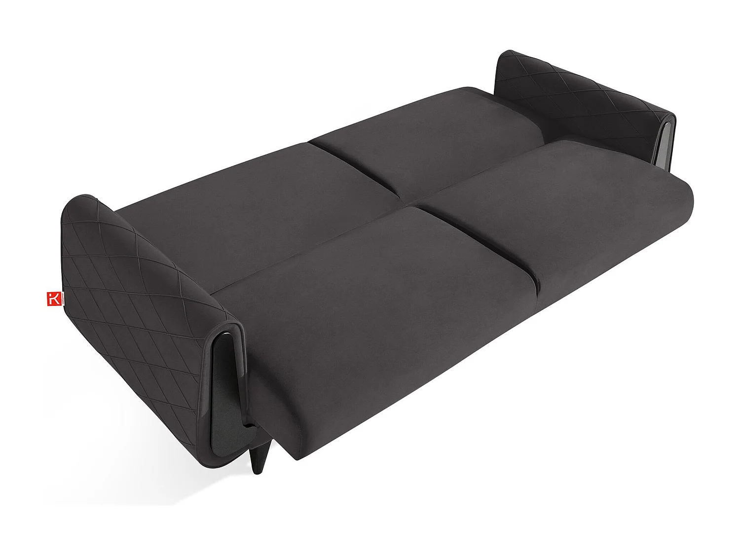 Canapé convertible GUSTAVO III - 3 places - Tissu velours - Graphite