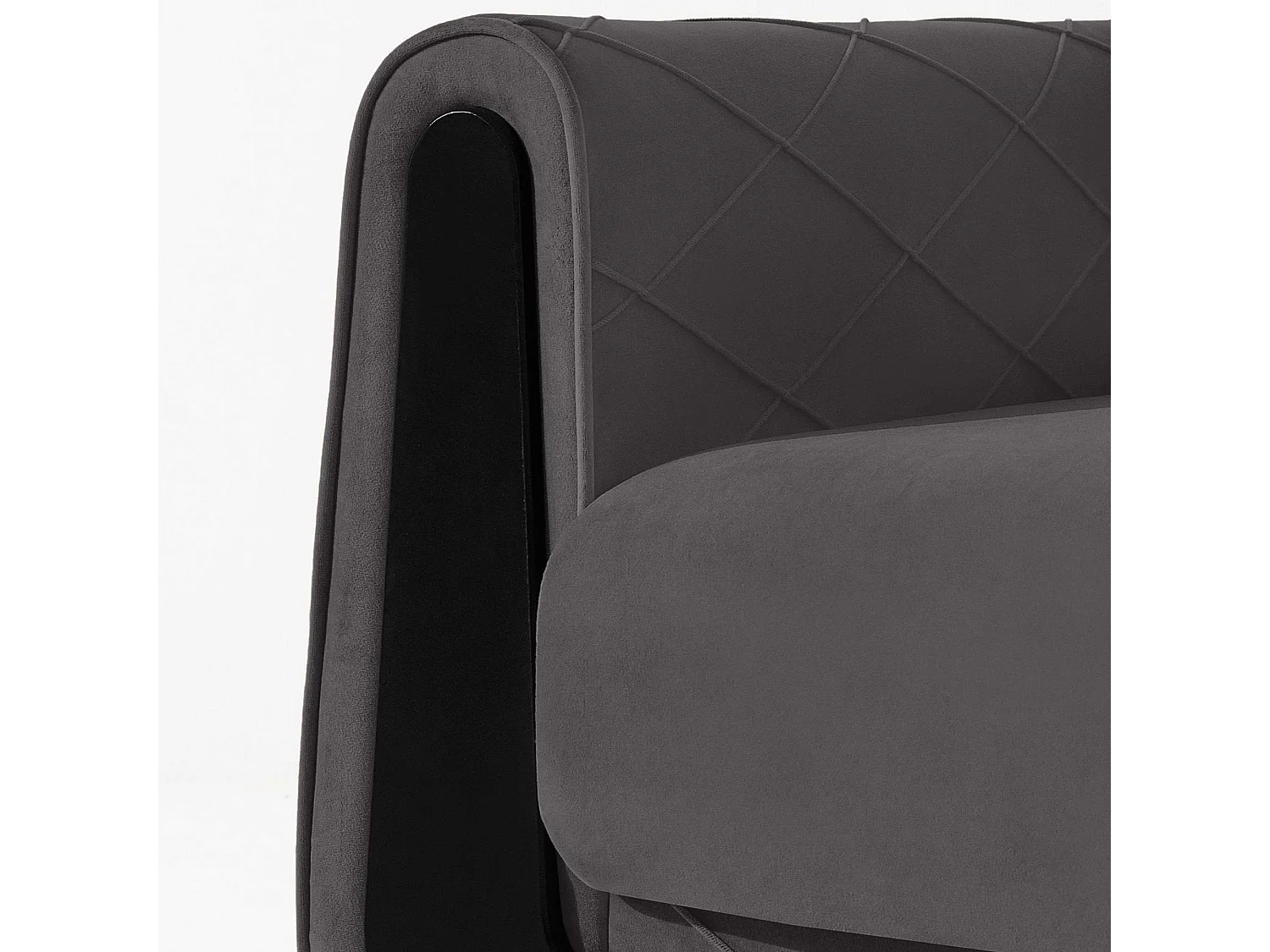 Canapé convertible GUSTAVO III - 3 places - Tissu velours - Graphite