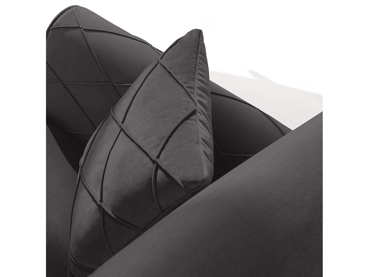 Canapé convertible GUSTAVO III - 3 places - Tissu velours - Graphite