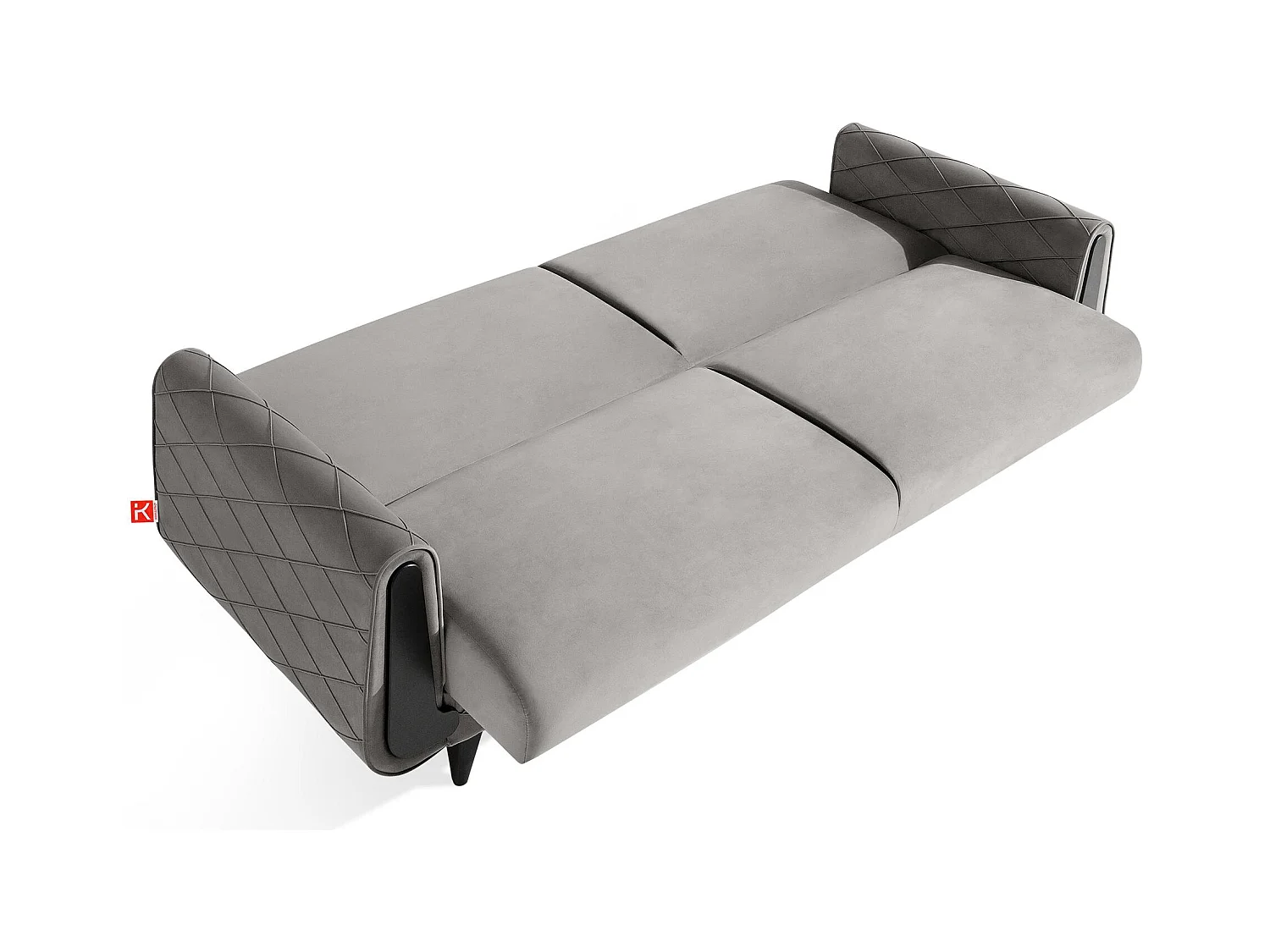 Schlafsofa GUSTAVO III Schlafsofa - 3-Sitzer - Cordstoff - Hellgrau