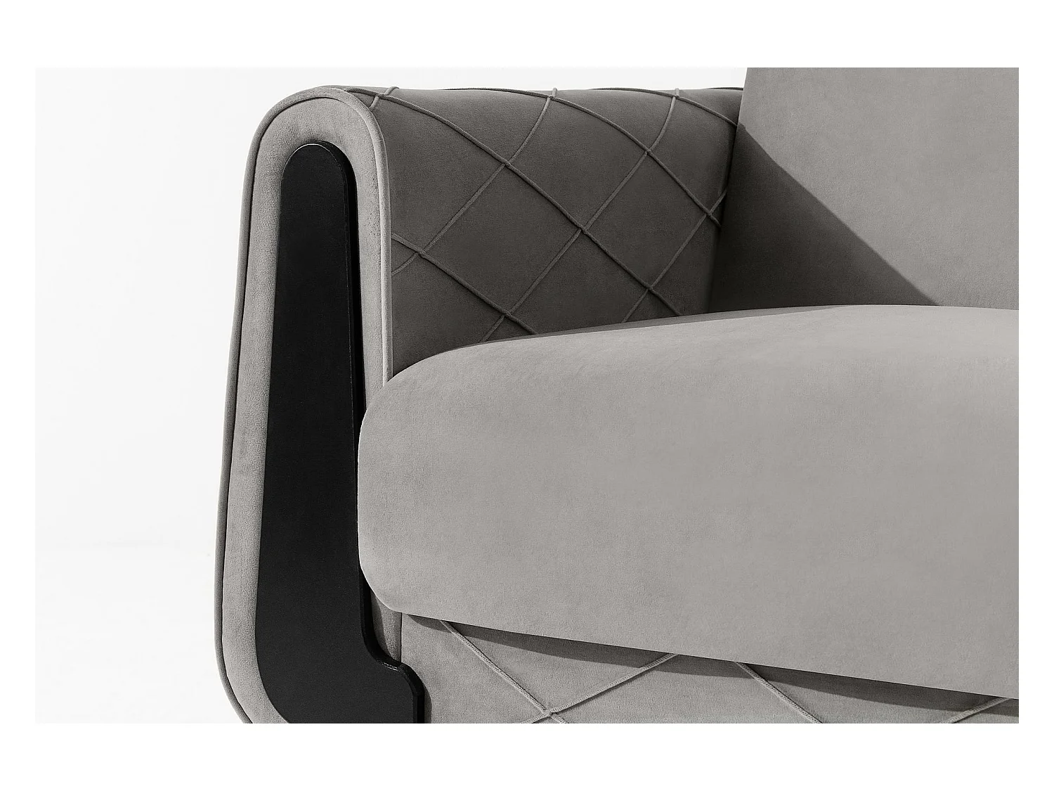 Schlafsofa GUSTAVO III Schlafsofa - 3-Sitzer - Cordstoff - Hellgrau