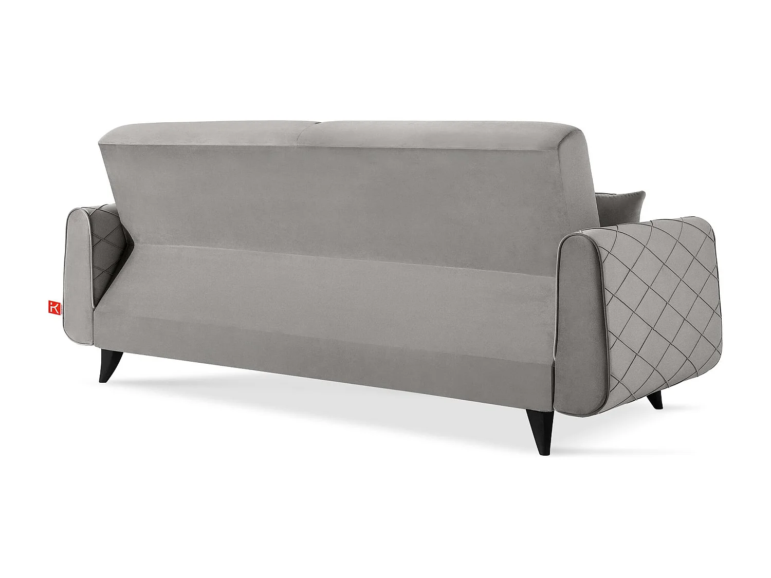 Canapé convertible GUSTAVO III - 3 places - Tissu velours - Gris clair