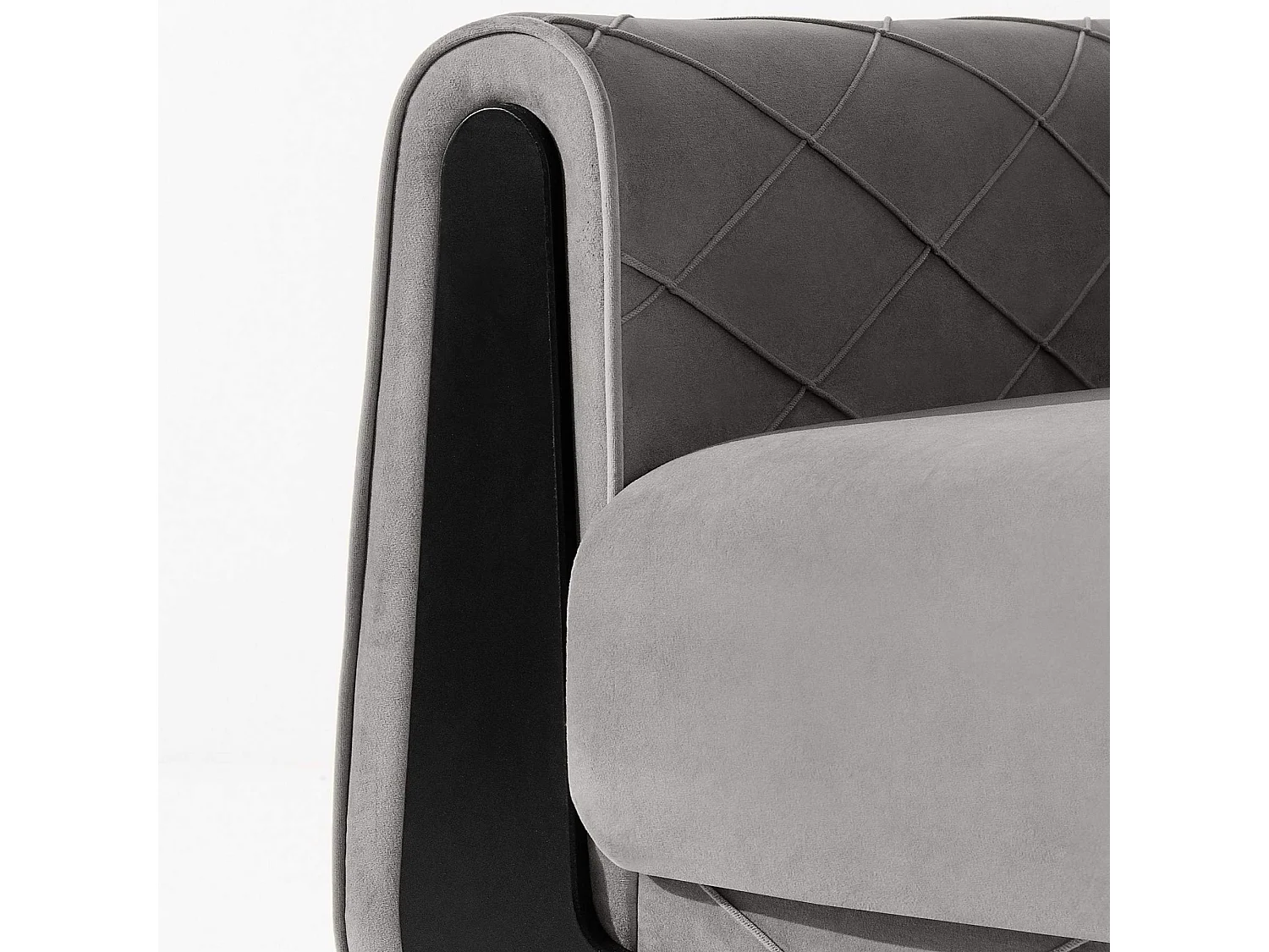Canapé convertible GUSTAVO III - 3 places - Tissu velours - Gris clair