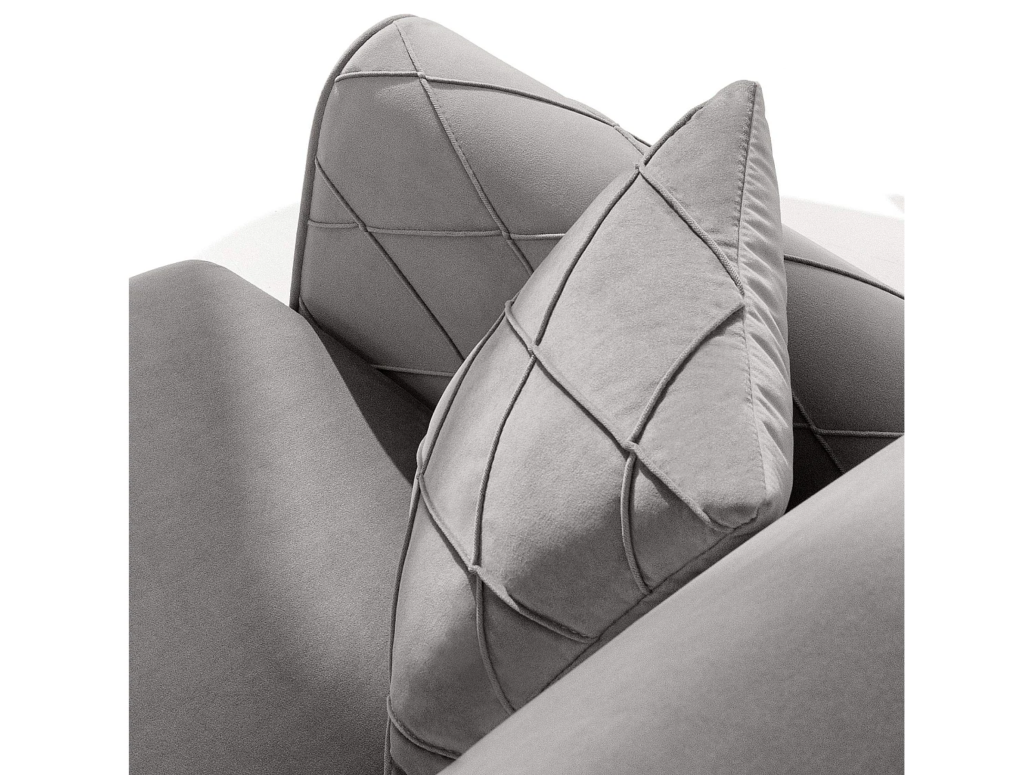 Canapé convertible GUSTAVO III - 3 places - Tissu velours - Gris clair