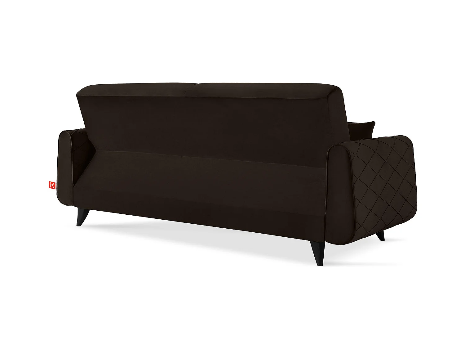 Canapé convertible GUSTAVO III - 3 places - Tissu velours - Marron