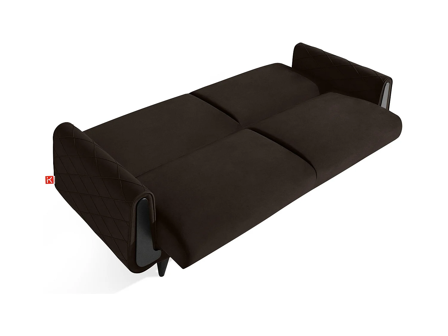 Canapé convertible GUSTAVO III - 3 places - Tissu velours - Marron