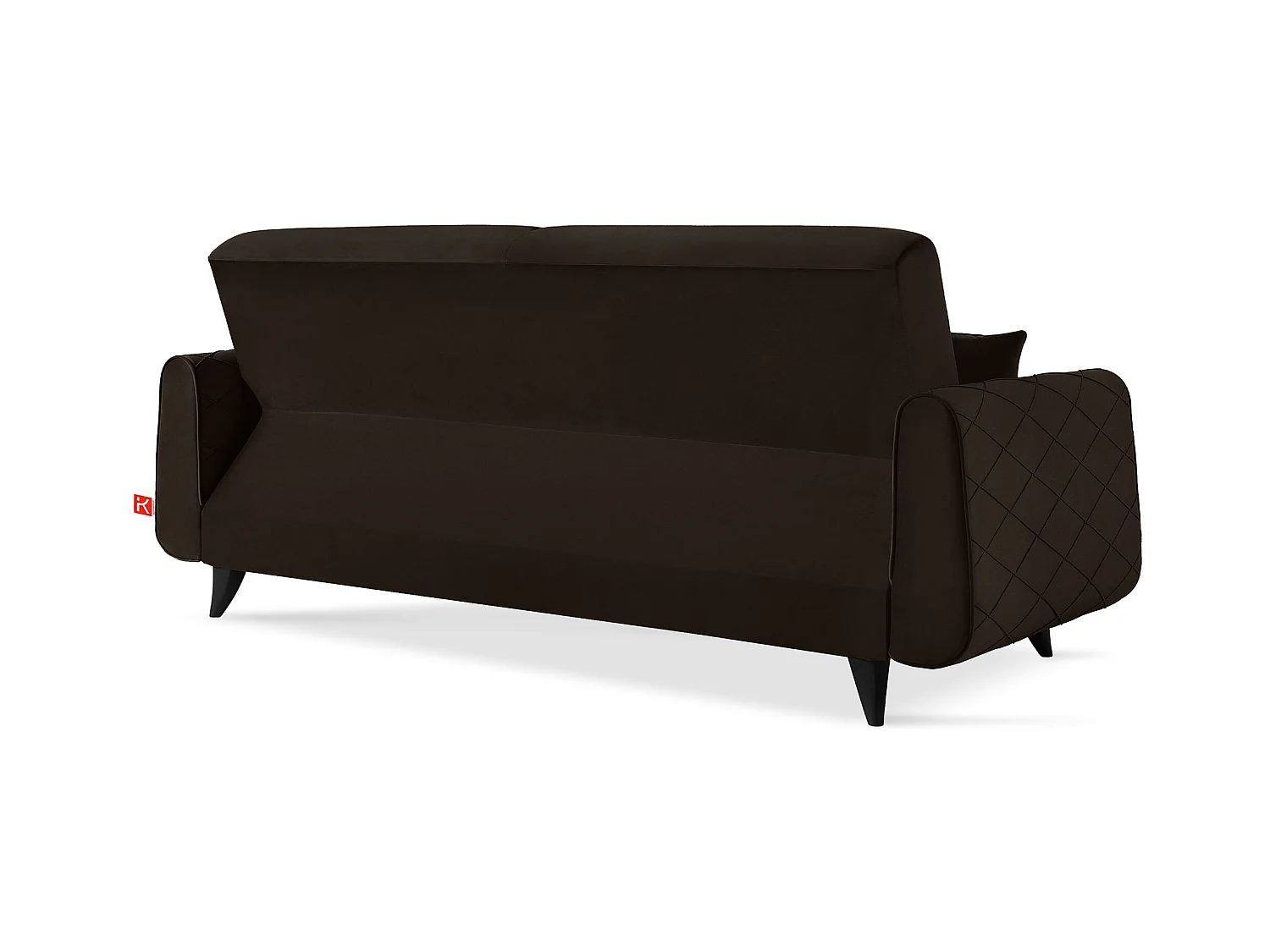 Canapé convertible GUSTAVO III - 3 places - Tissu velours - Marron